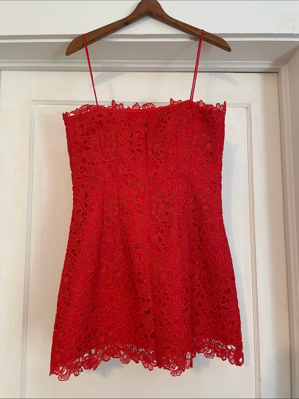 New Muse by Marchesa Red Lace Mini Dress size 10 - Picture 6 of 10
